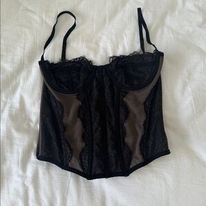 Urban Outfitters Black Lace Corset Top